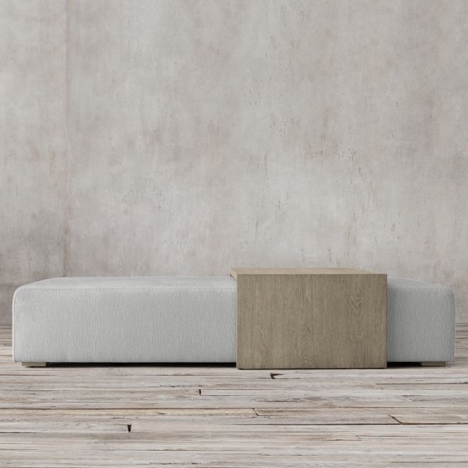 Restoration Hardware Bridge Fabric Coffee Table Ottoman for Sale
