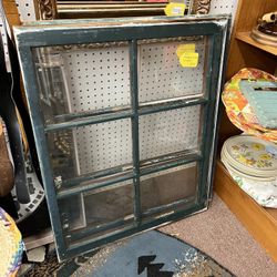 Antique Green 6 Pane Window