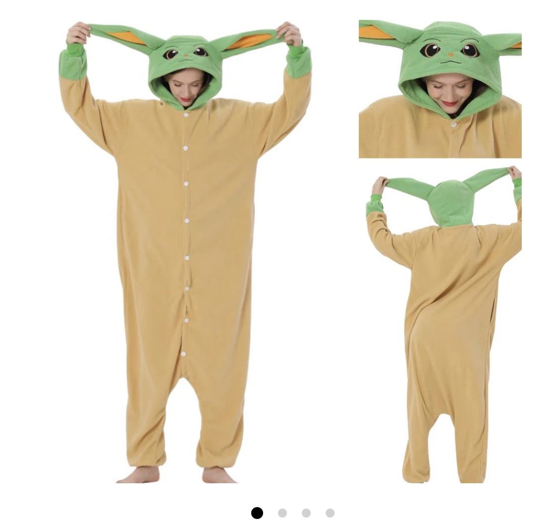 Yoda Kigurumi Onesies Anime Star Wars Pajamas Pyjamas Halloween Costume 