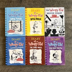 DIARY OF A WIMPY KID, LOT OF 6 BOOKS