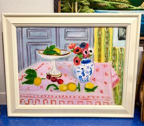 Large Henri Matisse "The Pink Tablecloth" Framed Wall Art - 3 ft. 4 in. × 2ft