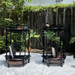 ANTIQUE REFINISHED END TABLES 