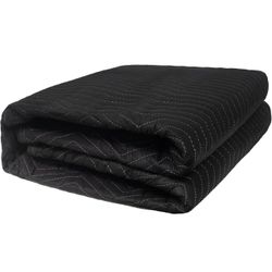 Moving Blankets 72"x80", (45 lb/dz Weight), Heavy Duty Moving Blanket, Deluxe Quality Padded Packing Blankets for Furniture Shipping and Storage, Blac