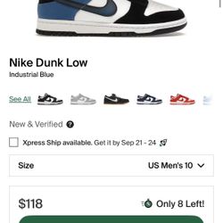 Nike Dunk Low (Industrial Blue)