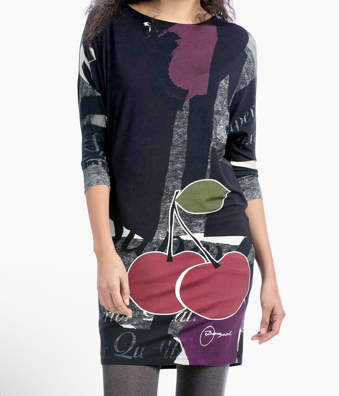 Desigual Dress With Cherry Accents. Size L
