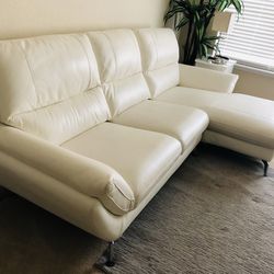 Real leather sectional sofa