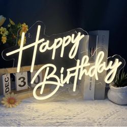 Happy Birthday Neon Sign for Wall Decor