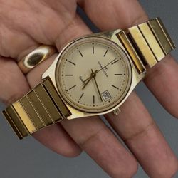 Vintage Men’s Hamilton 9058 w/ Cream Lacquered Dial in Gold Tone