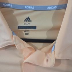  2 adidas Orange Golf Polo Shirt 2XL  Short Sleeve Men's Collared  shirt bundle