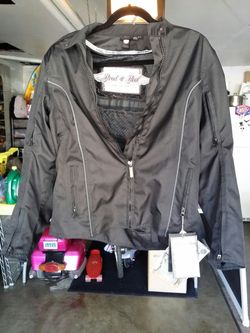 Ladies knockout textile motorcycle jacket size large new with tags