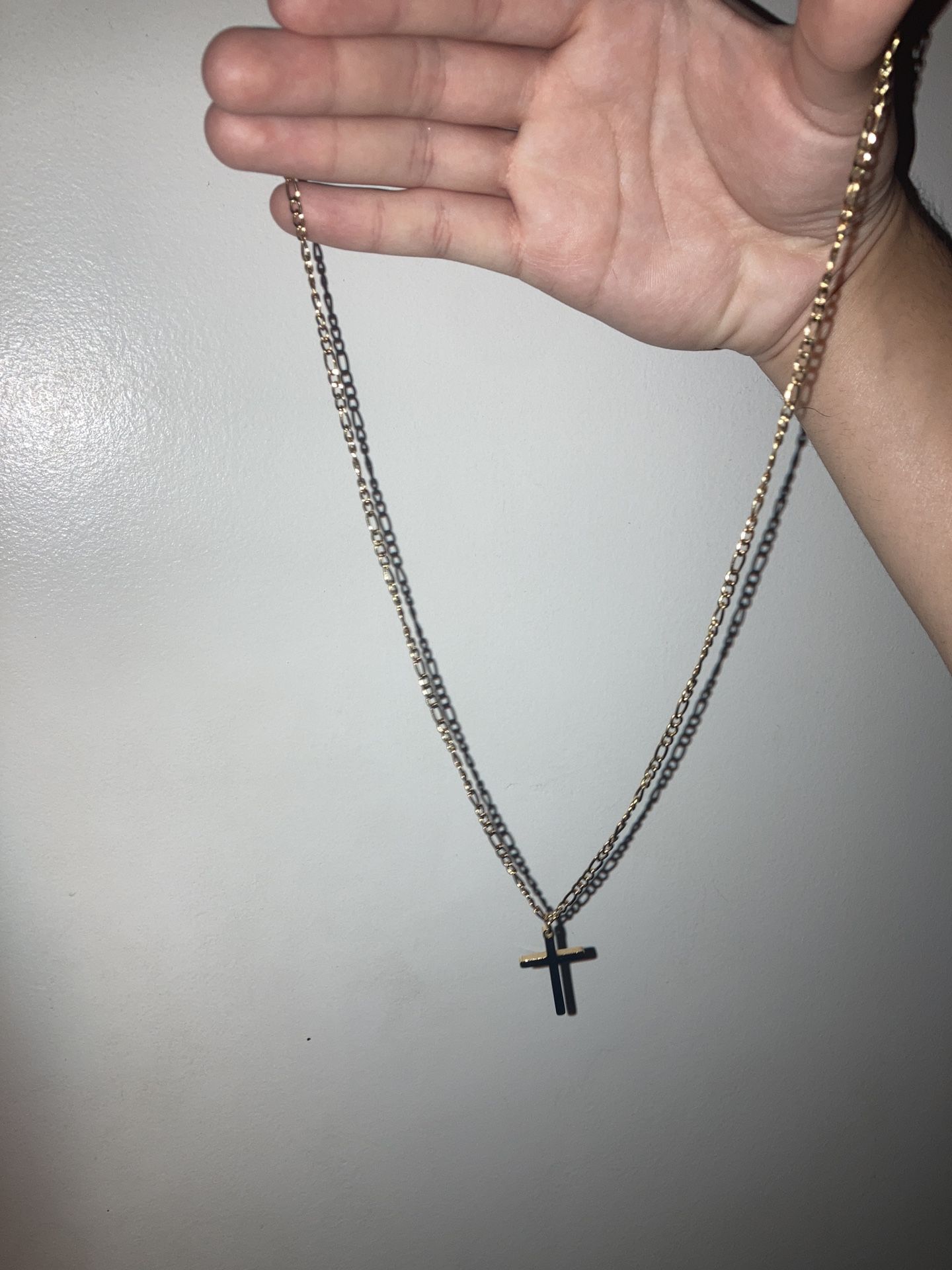 24 Inch Cross Gold Plated Chain