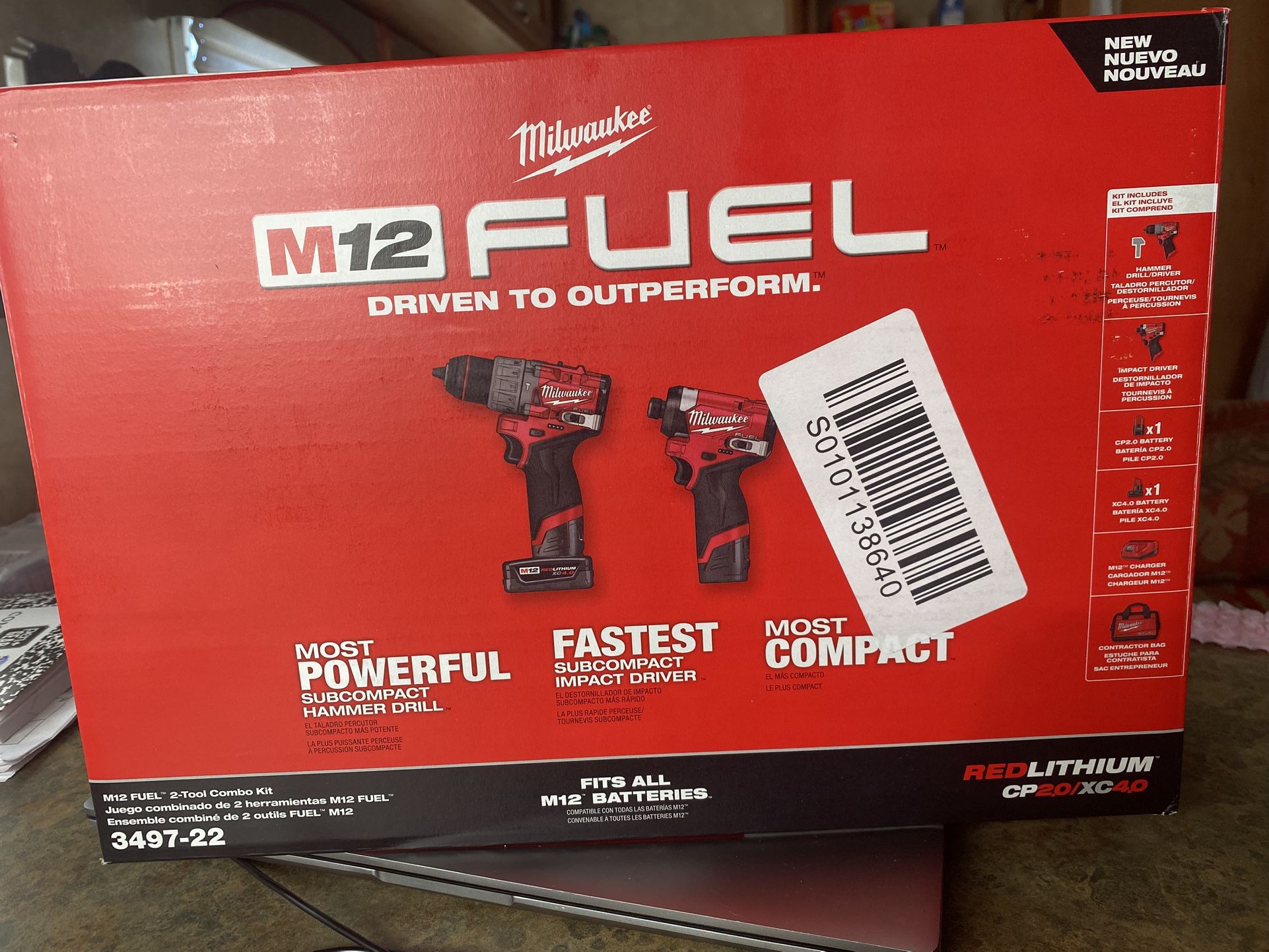 MILWAUKEE FUEL M12 , 2 -TOOL COMBO KIT 3497-22 New (( Read Below ))