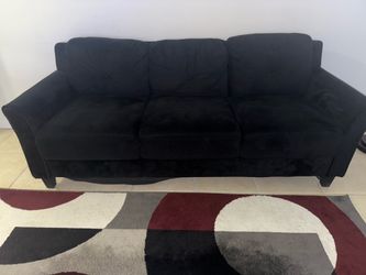 Lifestyle Solutions Taryn Curved Arms Sofa, Black Fabric