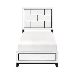 Brand new white or gray twin bedframe