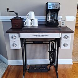 Antique Singer Sewing Machine Table Repurposed 