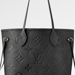 New Black Embossed Logo Medium Tote Bag Purse