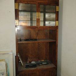 Wood And Glass Curio 84"X35"X18"