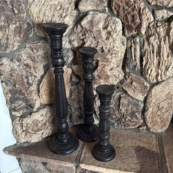 3 tall candle holders