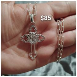 925 Sterling Silver Chain With The Pendant/Cadena Con Dije De Plata 925