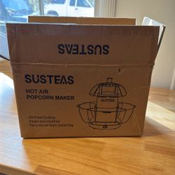 SUSTEAS Electric Popcorn Machine with 4 Serving Bowls & Measuring Cup, Red