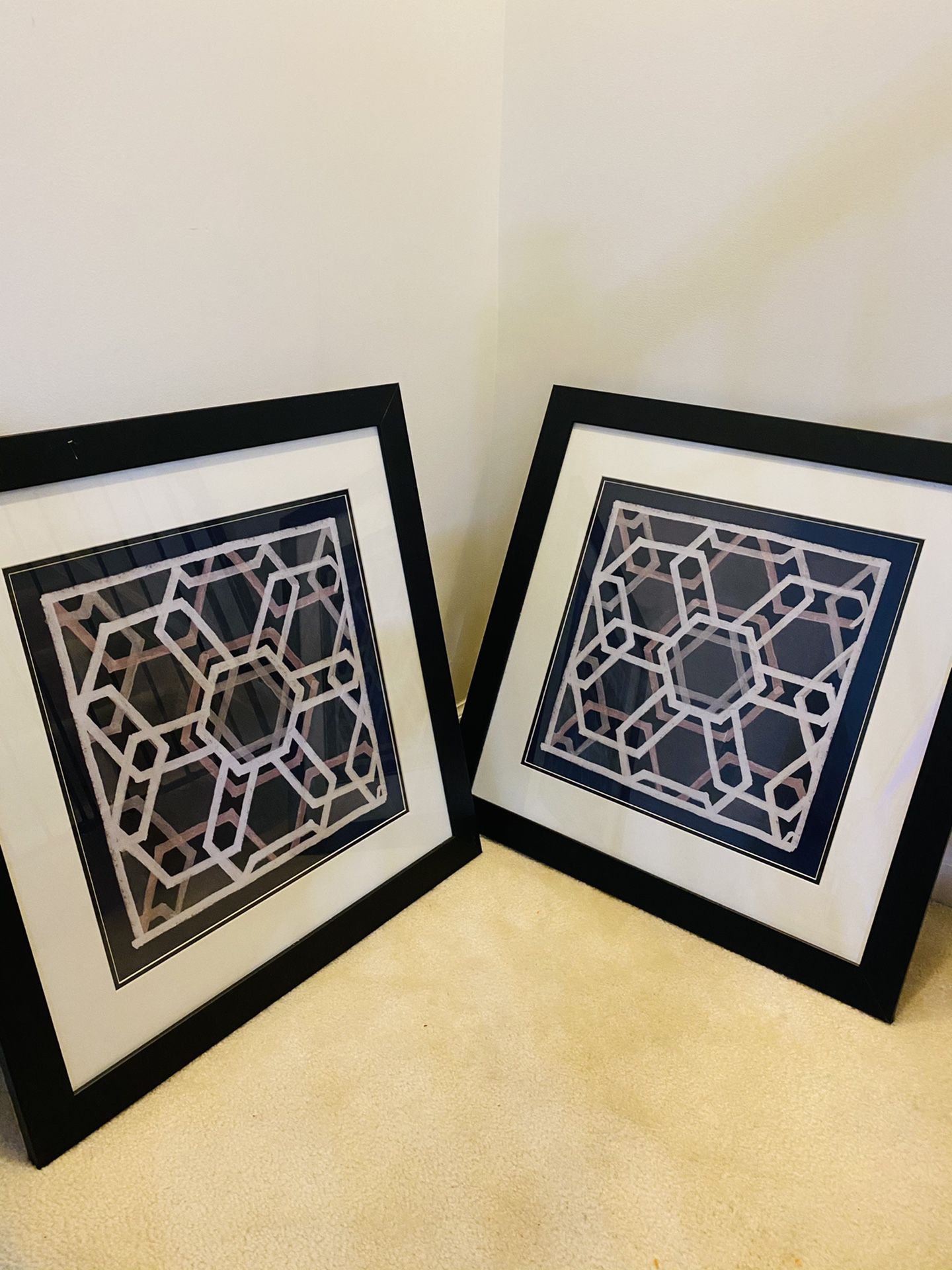 Modern Geometric Wall Art - Set of Two