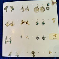 Hummingbird Earrings And Pins 