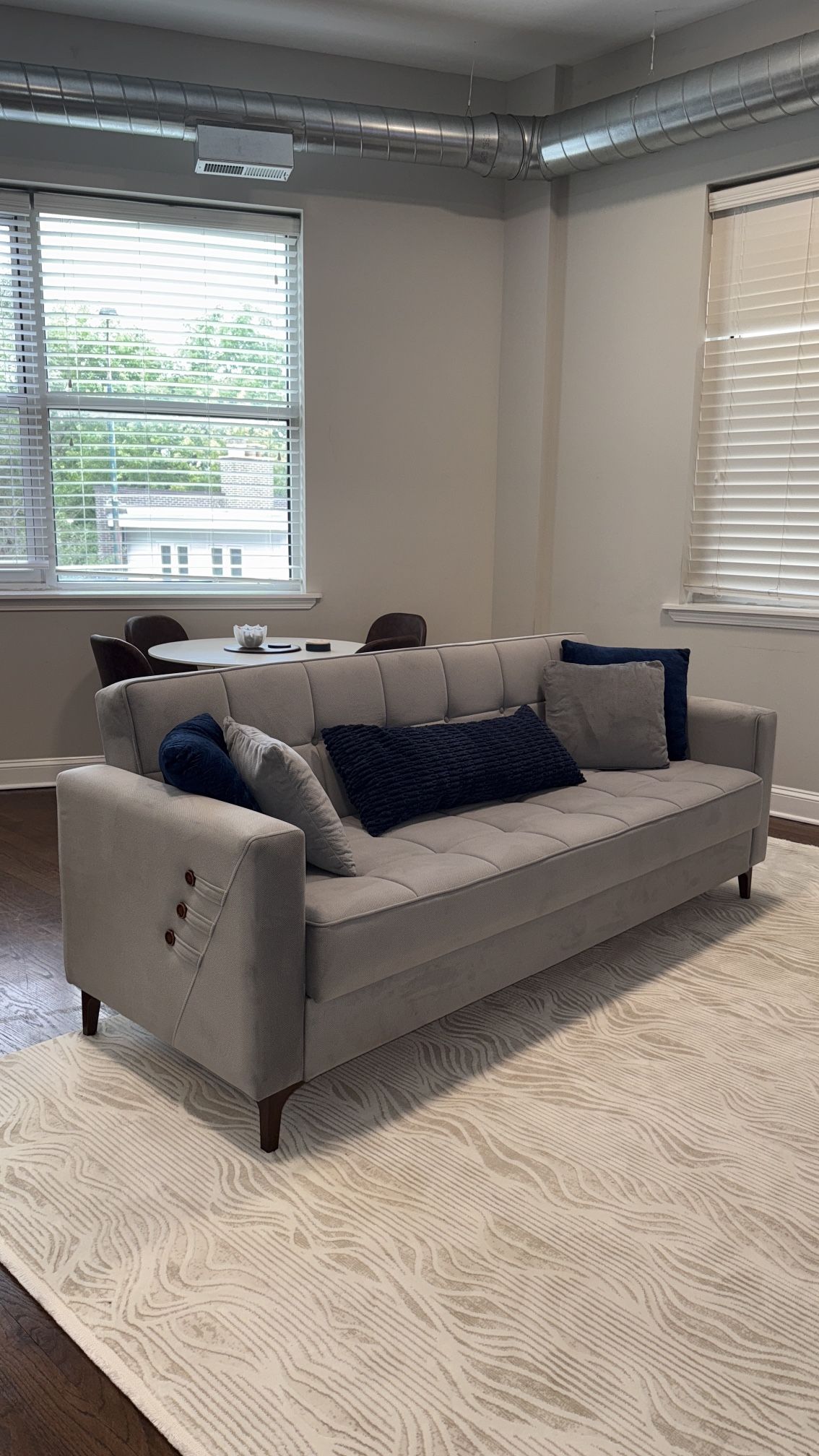 Compact Gray Sleeper Couch – Made in Turkey, Firm & Comfortable