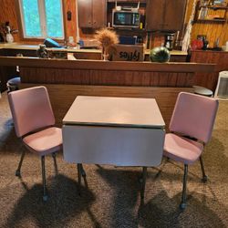 Vintage Pink Table And Chairs