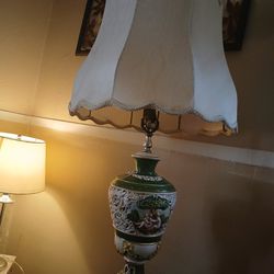 Vintage Capodimonte Lamp With Original Shade.