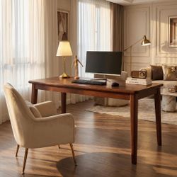 Skagen 63" Mid-Century Rubberwood Office Desk