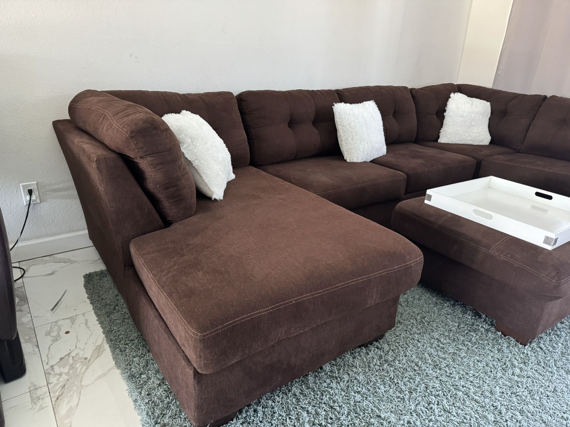 Brown Sectional Sofa Couch Sala