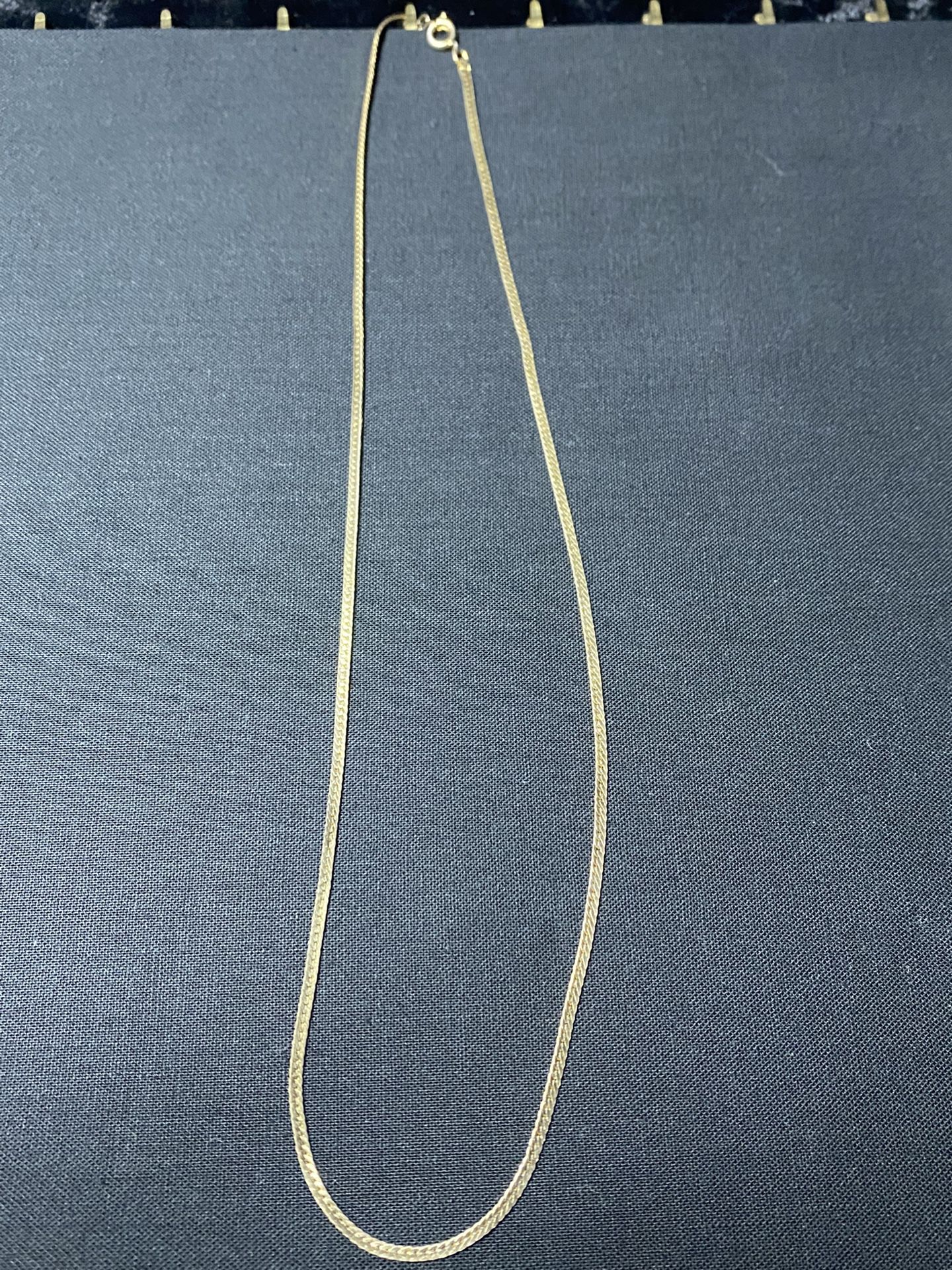Gold Plated Flat Herringbone Necklace 