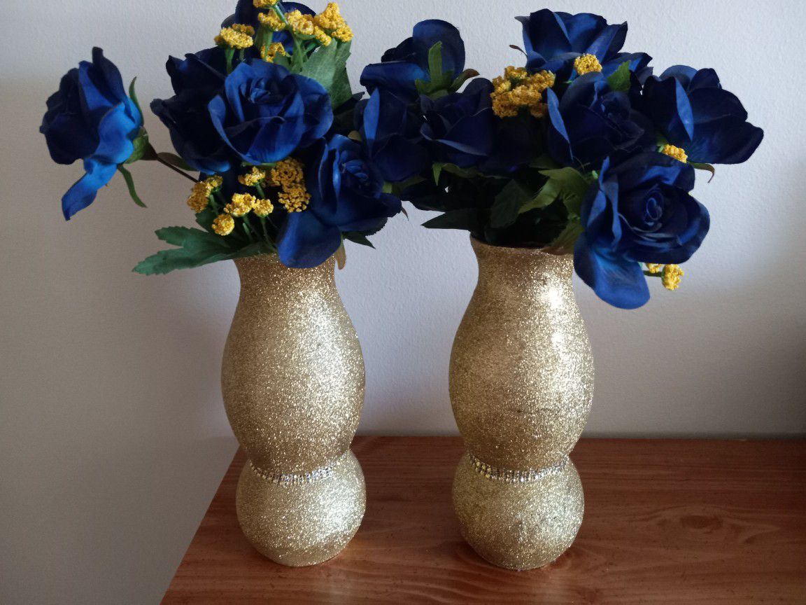 Gold Glitter Vases
