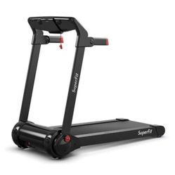 New In Box Costway - 3HP Folding Electric Treadmill Running Machine w/ Speaker - Red