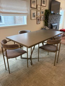 West Elm Concrete Dining Kitchen Table & Chairs