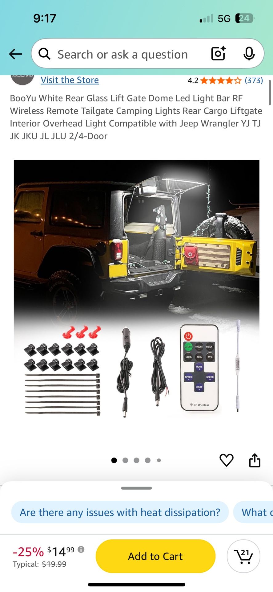 BooYu White Rear Glass Lift Gate Dome Led Light Bar RF Wireless Remote Tailgate Camping Lights Rear Cargo Liftgate Interior Overhead Light Compatible