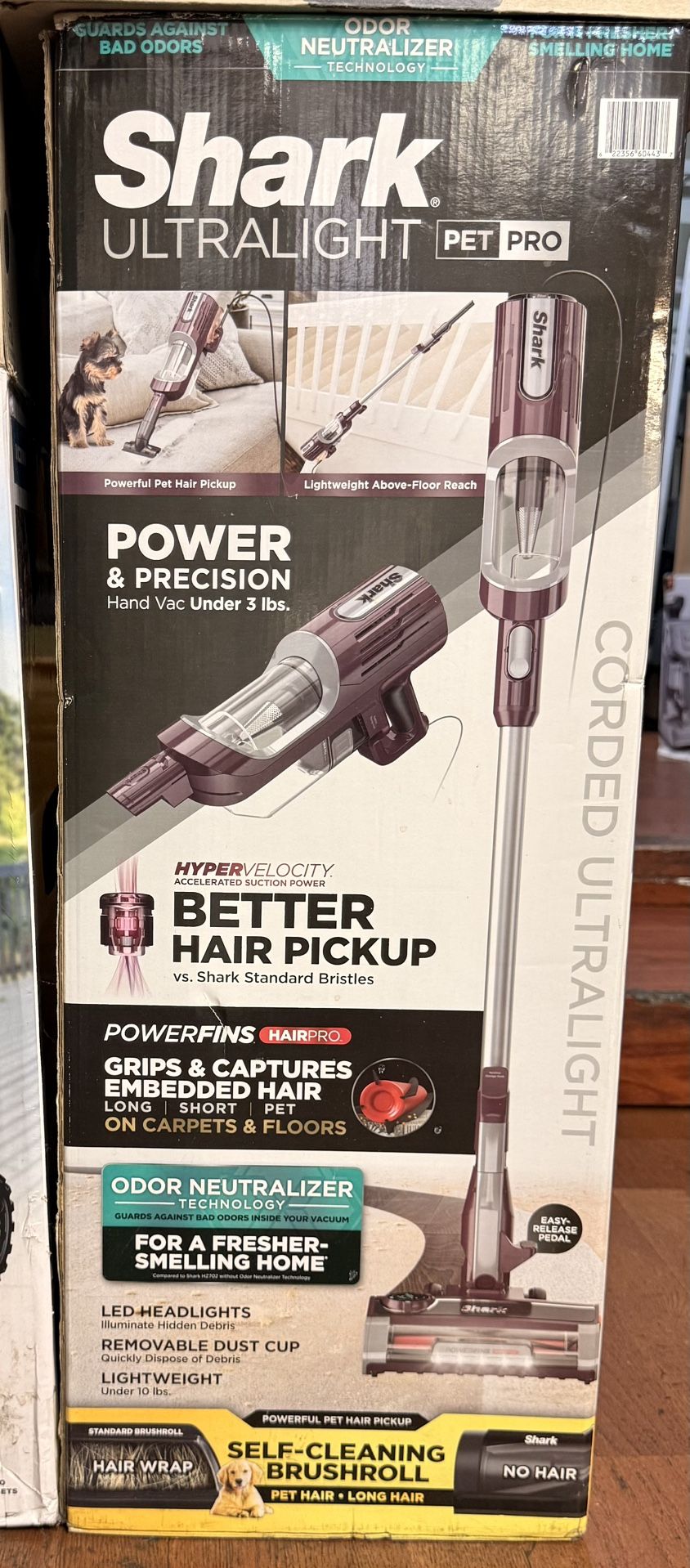 Shark Ultralight PetPro Corded Stick Vacuum with PowerFins HairPro Odor Neutralizer Technology, Wine Purple