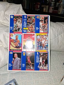 1991 Fleer NBA Basketball Card Uncut Sheet