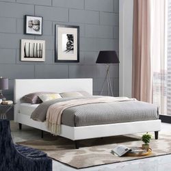 White Platform Full Bed