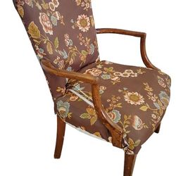 Brown Floral Print Chair