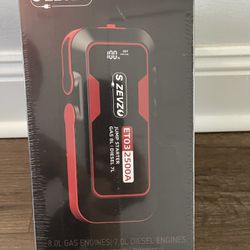 S ZEVZO ET03 Car Jump Starter 2500A Jump Starter Battery Pack w/ Case
