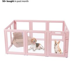 Pink Acrylic Puppy Play Pen