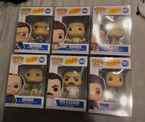 Seinfeld Funko Pop Lot of 6: Jerry, Elaine, Kramer, George, Newman, Yev in cases!