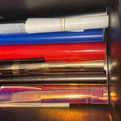 8 Opened Rolls Of Cricut Vinyl 