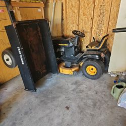 Landscape Riding Lawn Mower And Trailer