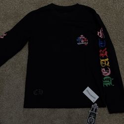 Black Chrome Hearts Rainbow Logo Longsleeve