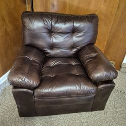 Faux Leather Chair - Brown