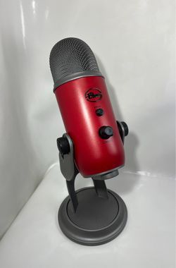 Blue Yeti USB Microphone Red Multi-Pattern Condenser Mic Desktop Stand Recording Gaming Streaming Podcasting Voiceover PC Mac Studio Audio Tri-Capsule