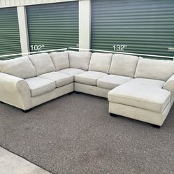 Beautiful Beige Sofa Sectional Couch + Free Delivery