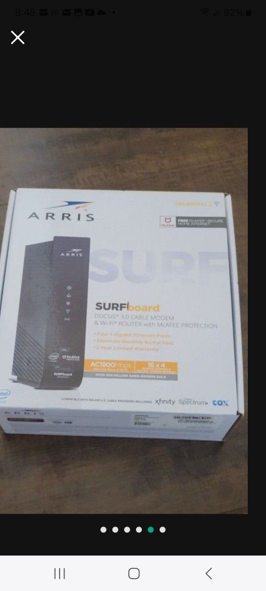 Arris Surfboard DOCSIS 3.0 Cable Modem and WI-FI